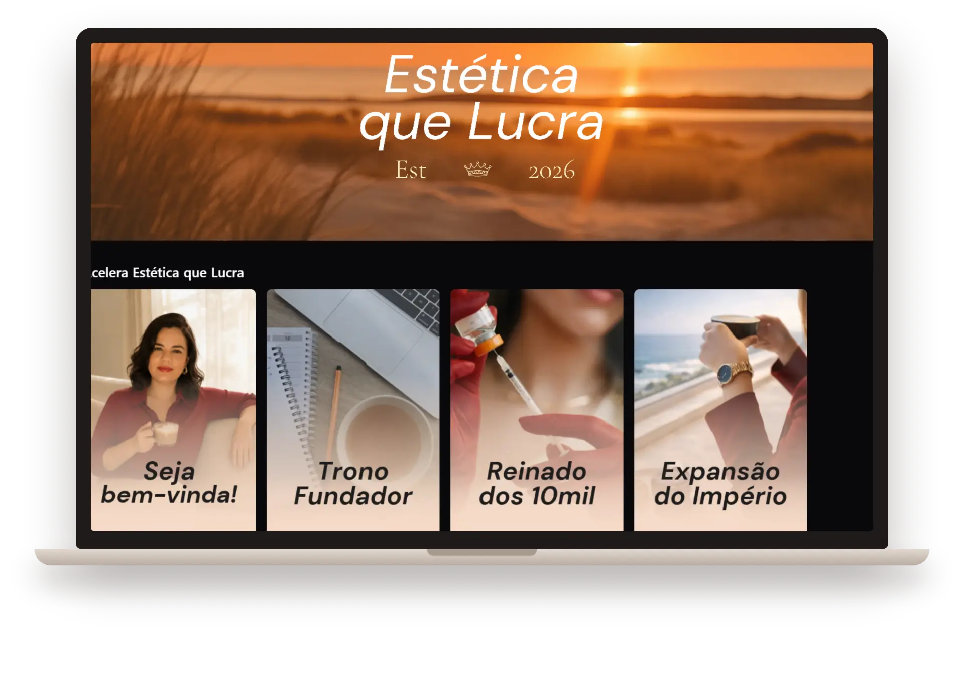 Acelera Estética que Lucra no notebook